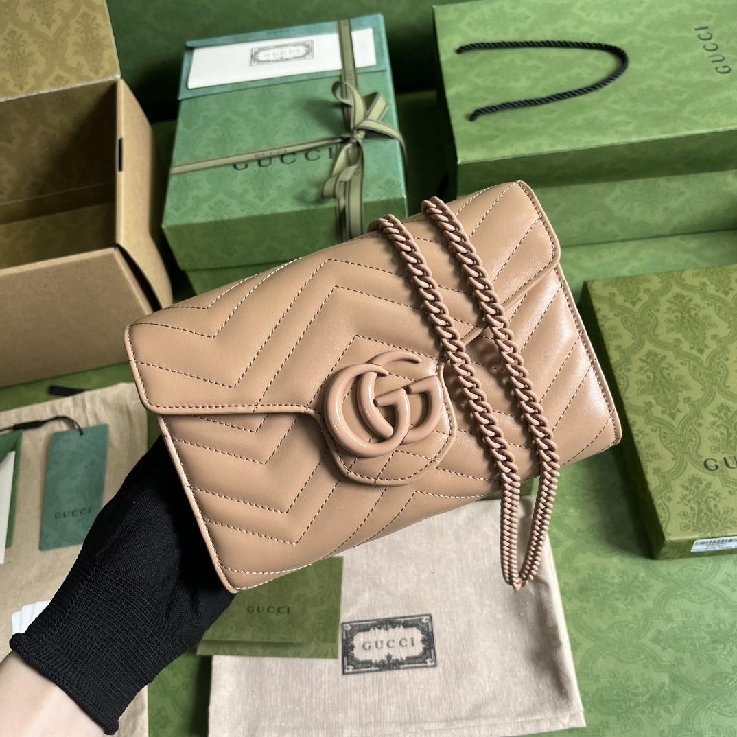 Gucci GG Marmont Matelassé Mini Bag(20-13-6cm)   - FashionPlug