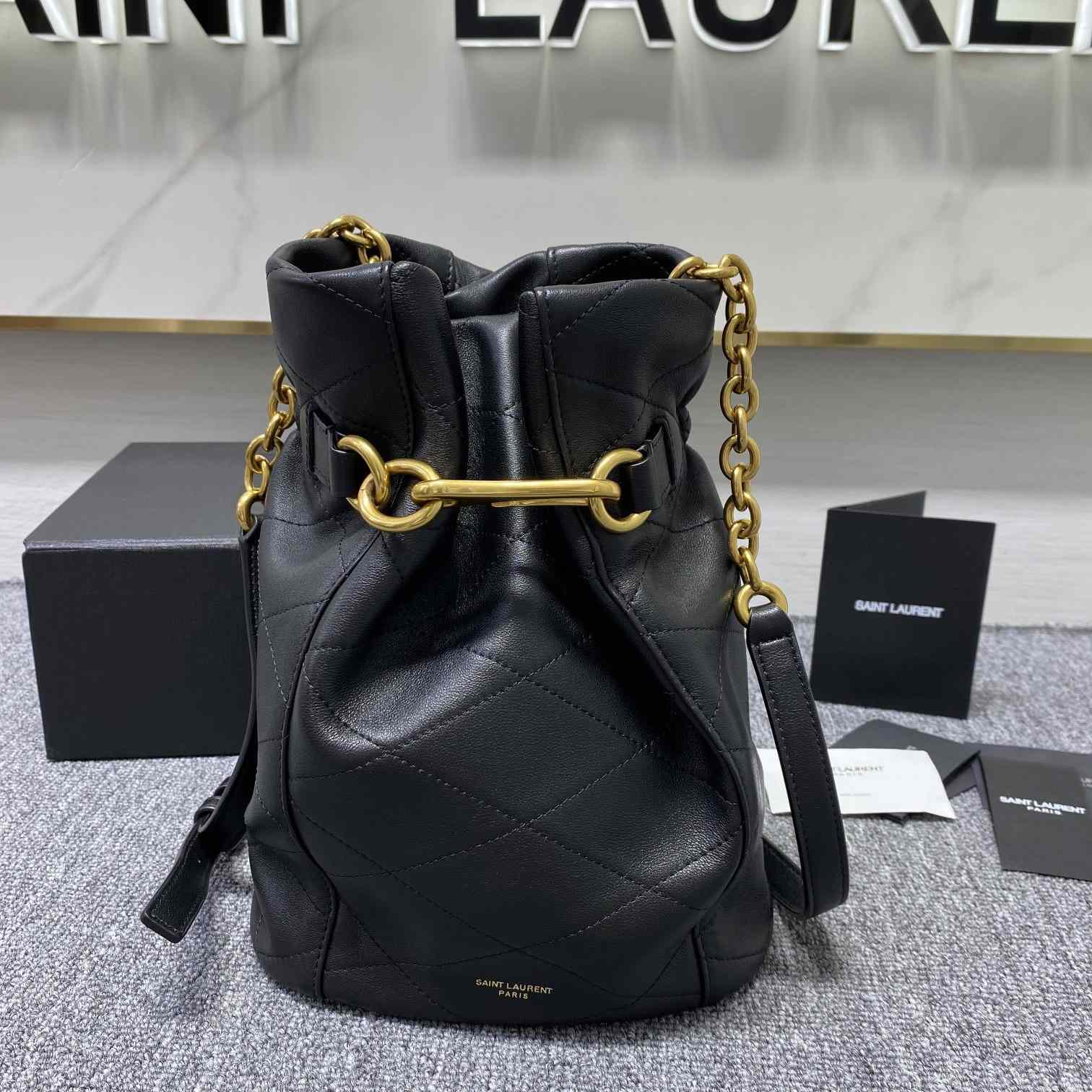Saint Laurent Le Maillon Hook Bucket Bag(7.5x10.6x4.7cm) - FashionPlug