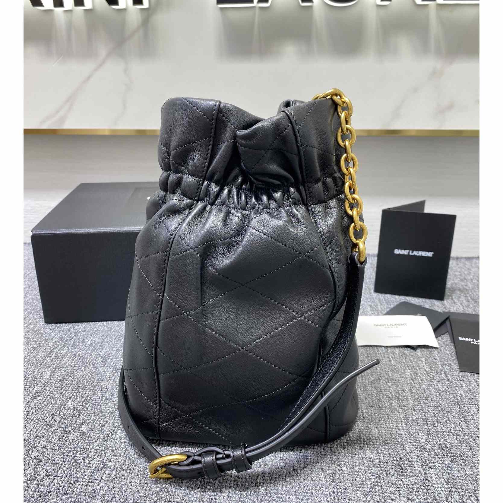 Saint Laurent Le Maillon Hook Bucket Bag(7.5x10.6x4.7cm) - FashionPlug