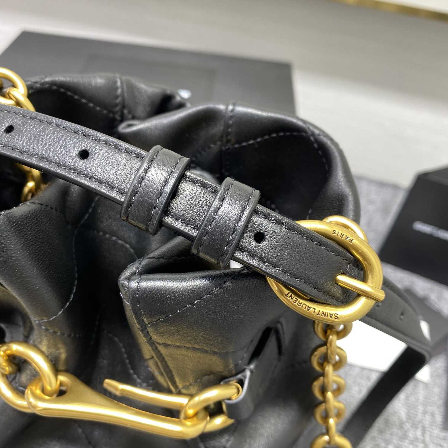 Saint Laurent Le Maillon Hook Bucket Bag(7.5x10.6x4.7cm) - FashionPlug