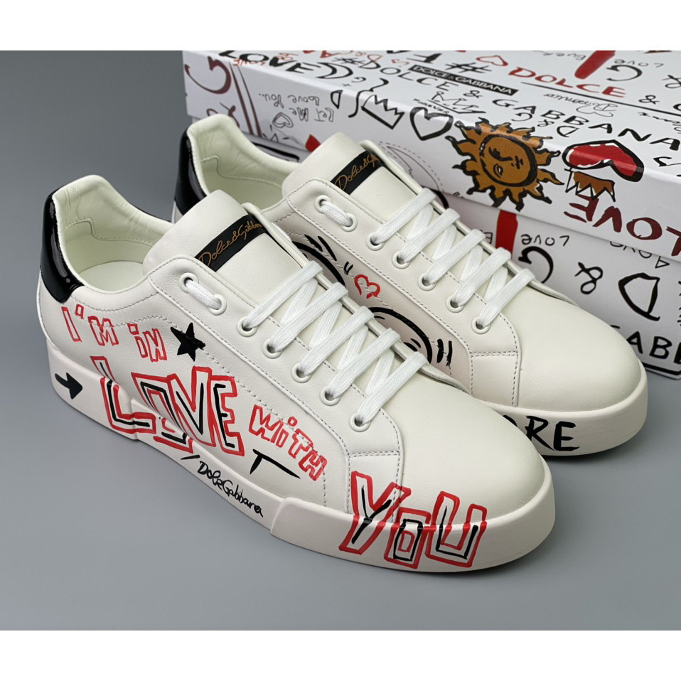 Dolce & Gabbana Portofino Cuore Sneakers - FashionPlug