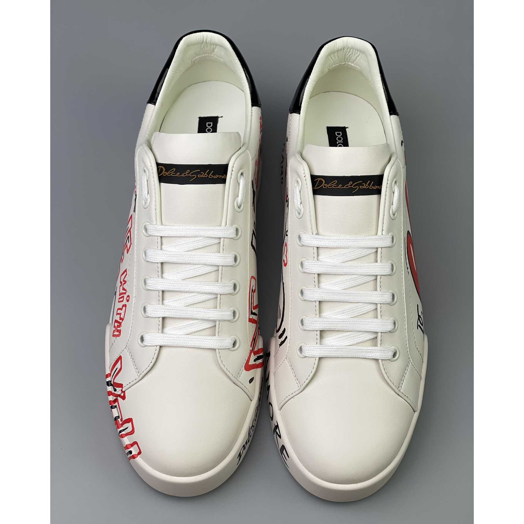 Dolce & Gabbana Portofino Cuore Sneakers - FashionPlug