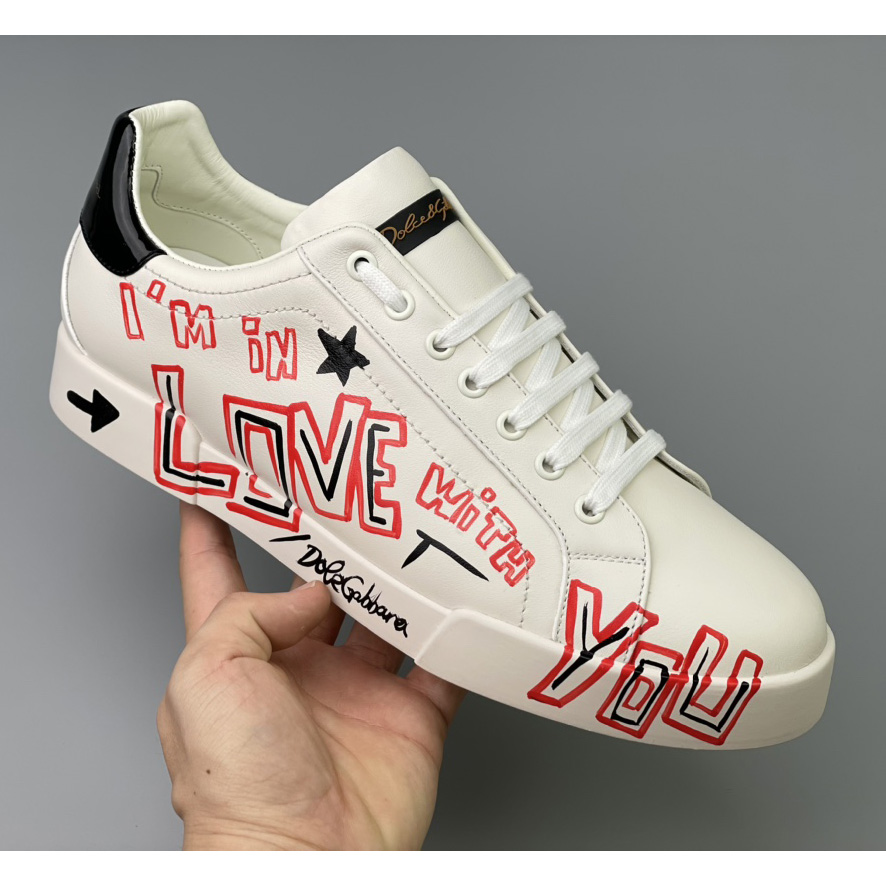 Dolce & Gabbana Portofino Cuore Sneakers - FashionPlug