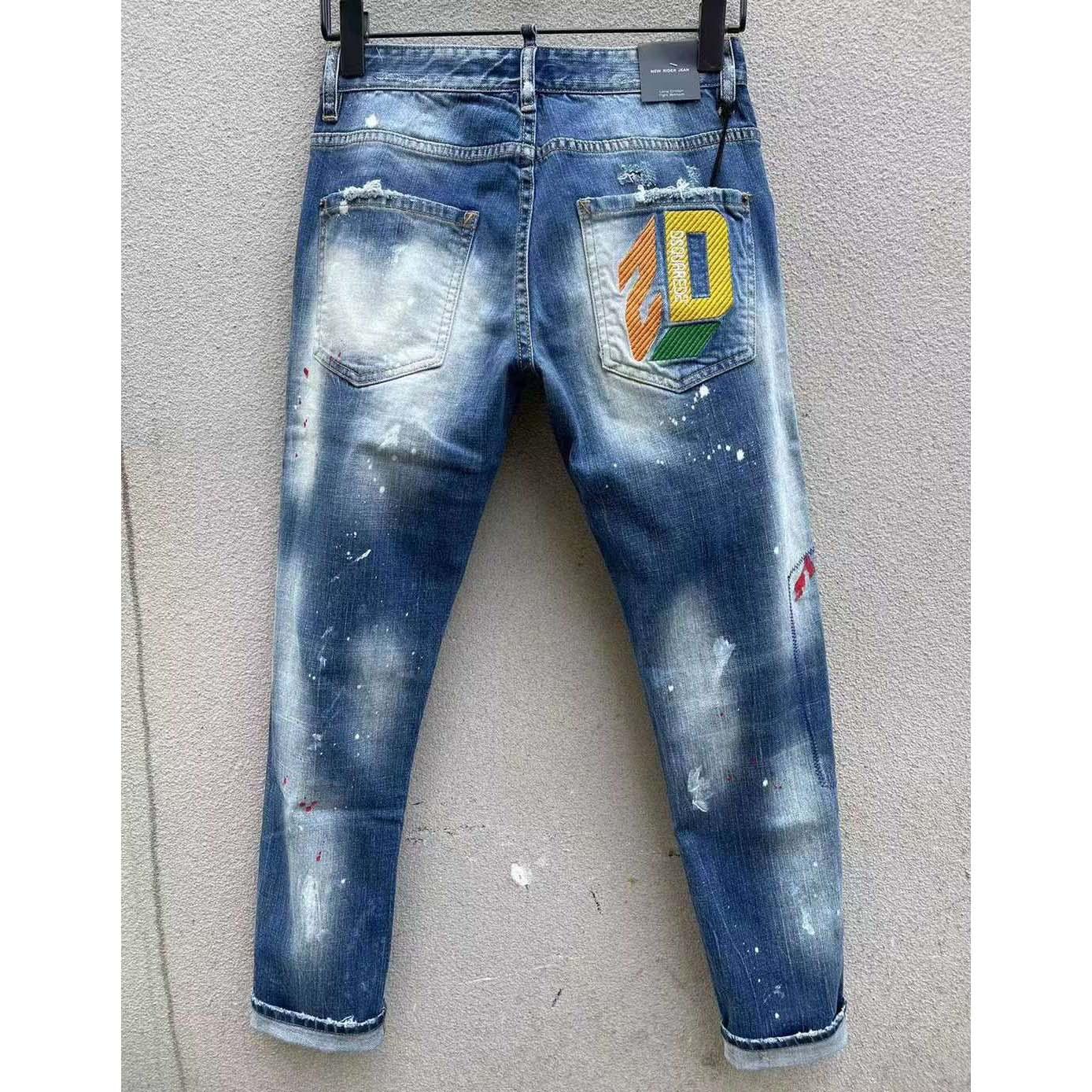 Dsquared2 Logo-embroidered Slim-cut Jeans   DSQ106 - FashionPlug