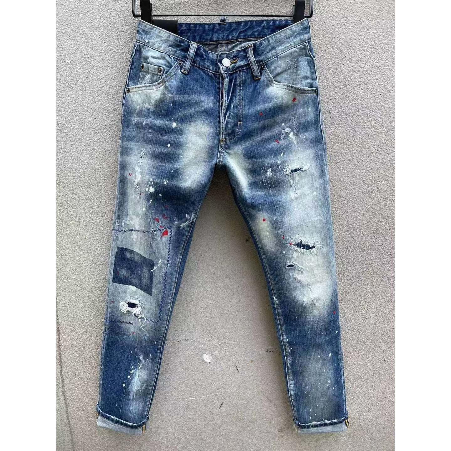 Dsquared2 Logo-embroidered Slim-cut Jeans   DSQ106 - FashionPlug