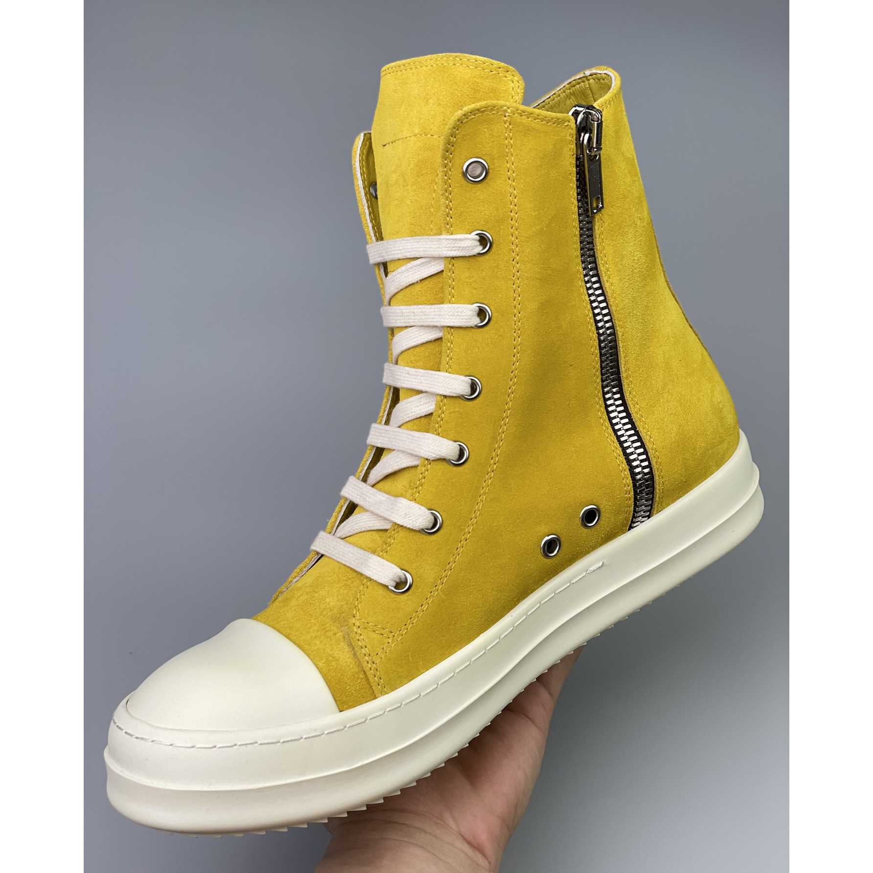 Rick Owens Strobe High-Top Sneakers - FashionPlug