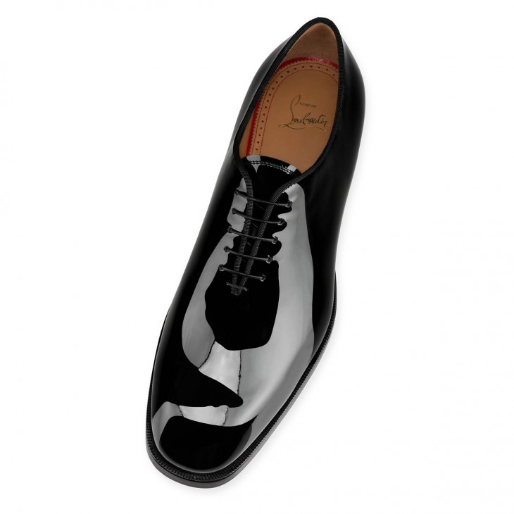 Christian Louboutin Corteo Lace-up shoes - Patent calf - Black - FashionPlug