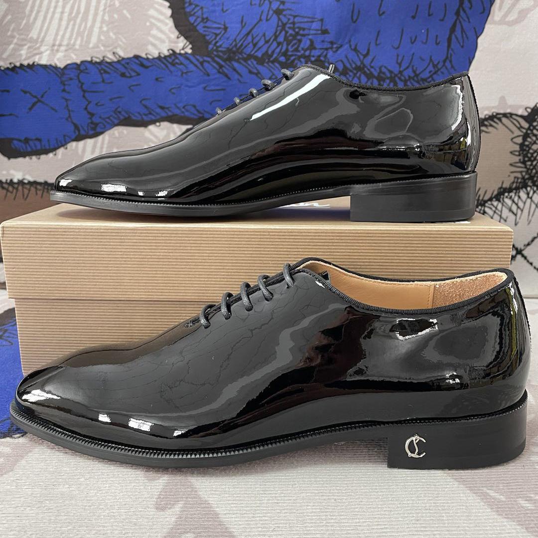 Christian Louboutin Corteo Lace-up shoes - Patent calf - Black - FashionPlug