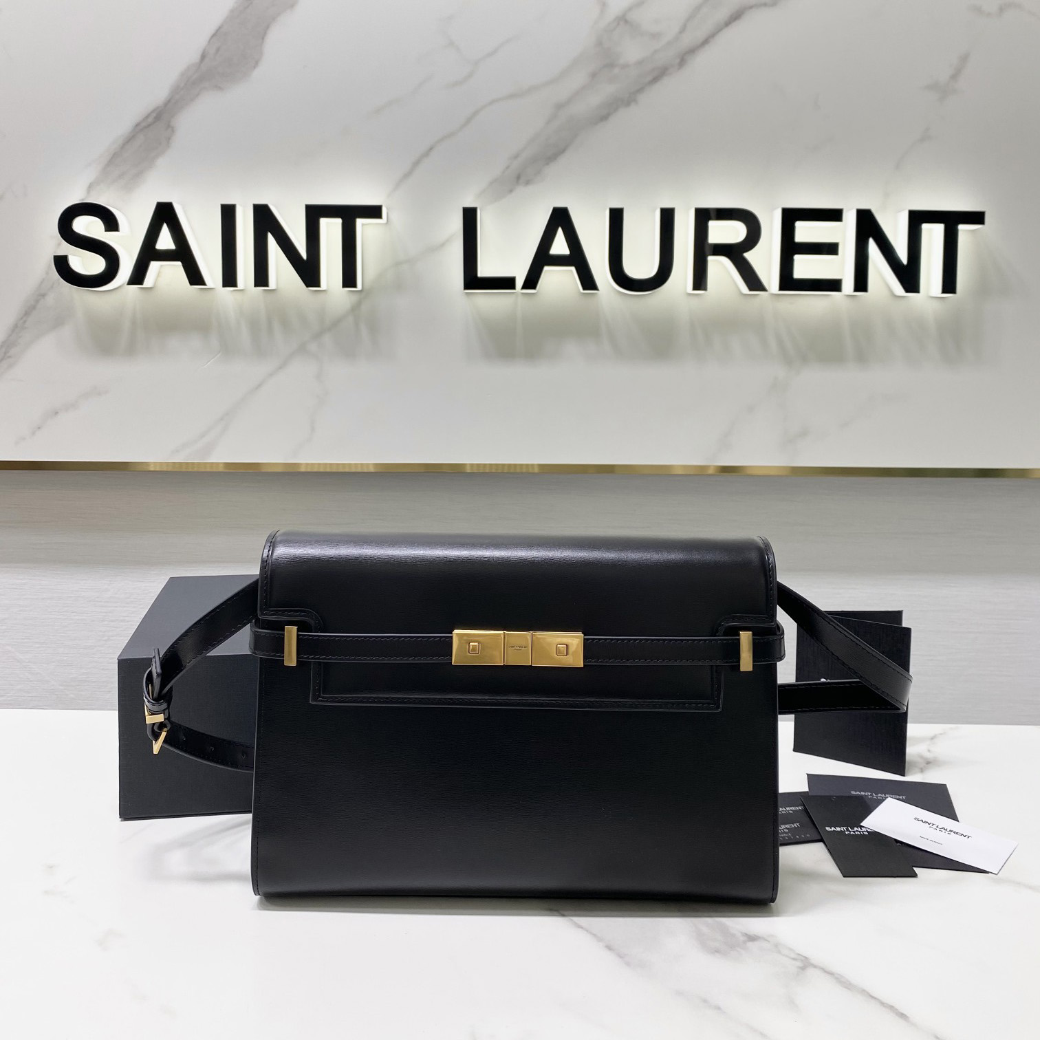Saint Laurent Manhattan Shoulder Bag In Box Saint Laurent Leather - FashionPlug