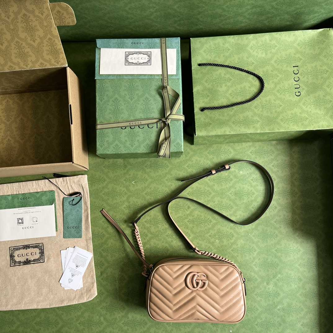 Gucci GG Marmont Matelassé Shoulder Bag(24*13*7cm) - FashionPlug