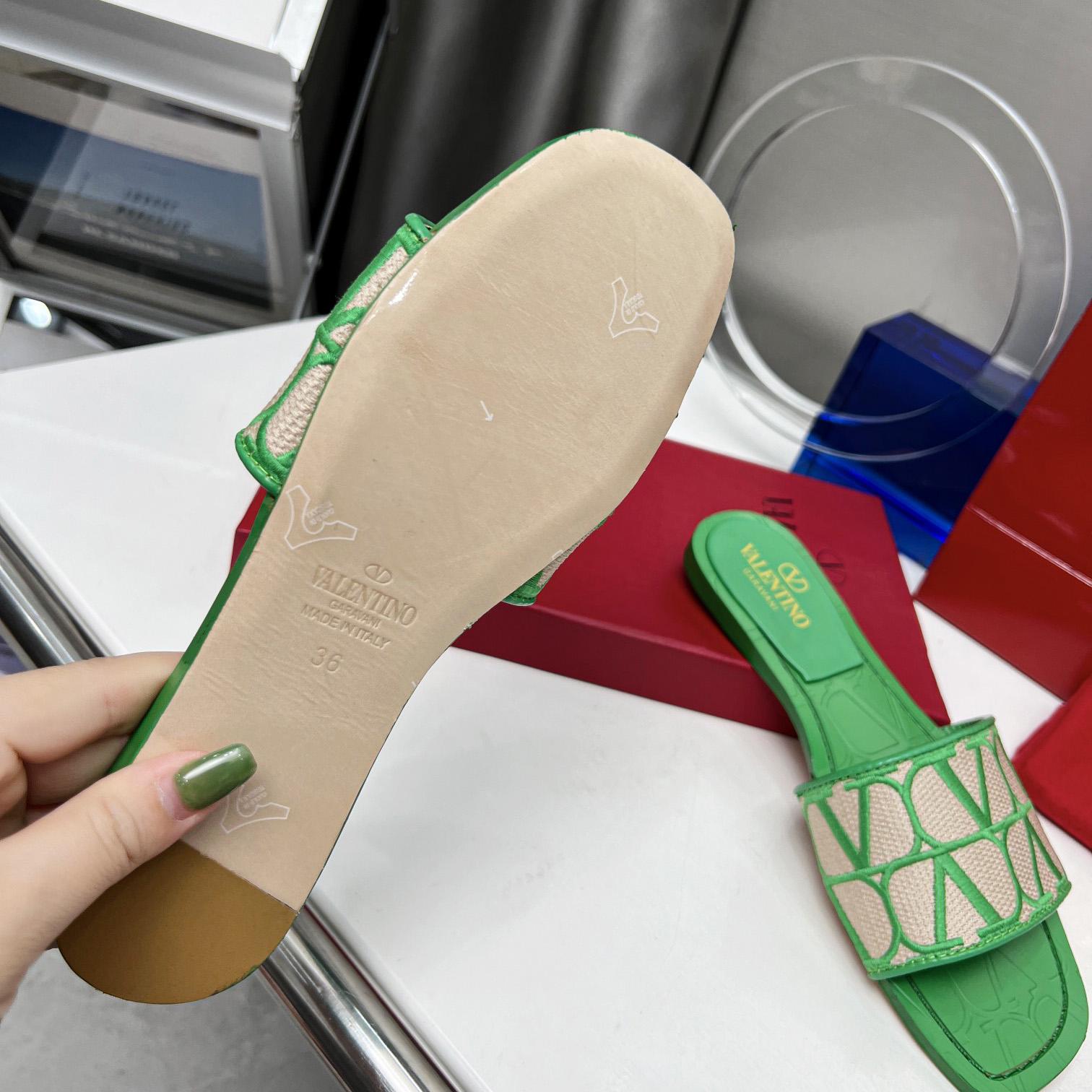 Valenti Toile Iconographe Slide Sandal  - FashionPlug