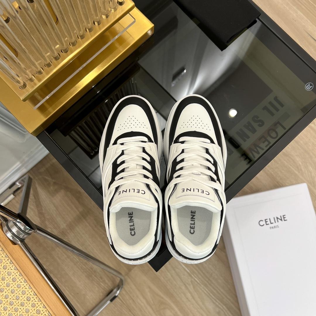 Celine CT-07 Celine Trainer Low Lace-up Sneaker In Calfskin - FashionPlug