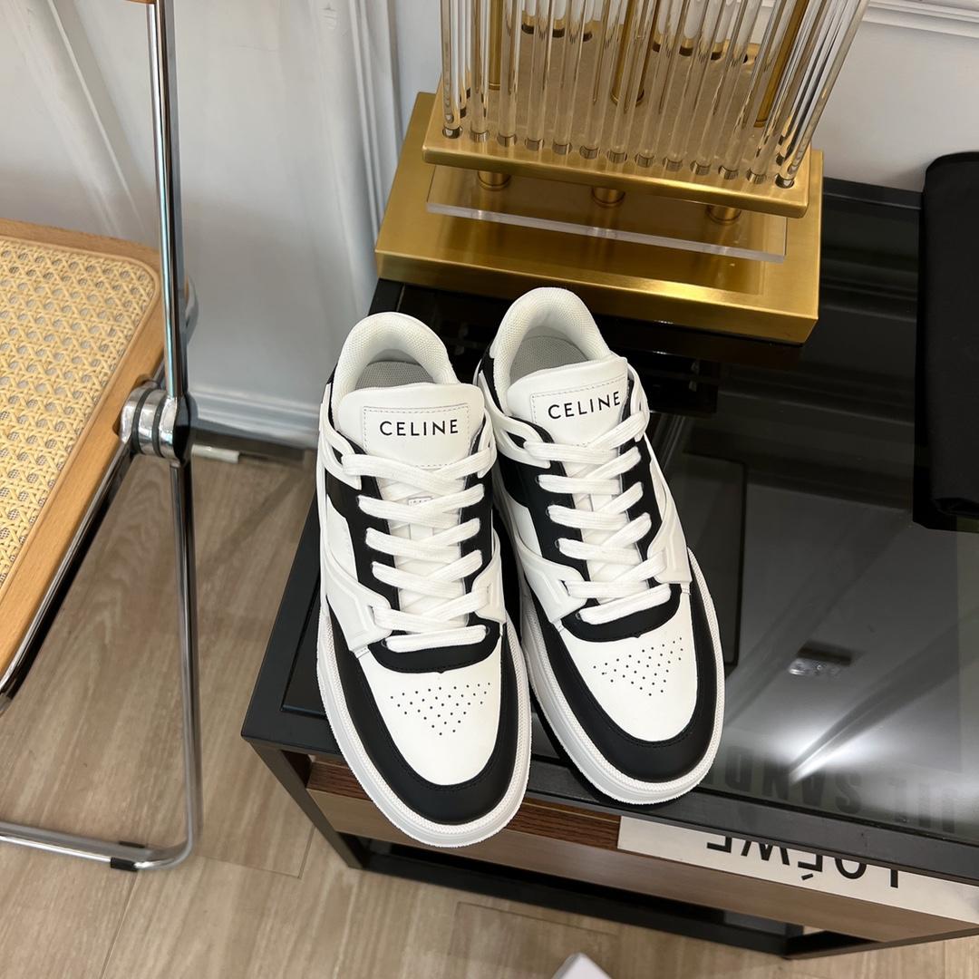 Celine CT-07 Celine Trainer Low Lace-up Sneaker In Calfskin - FashionPlug