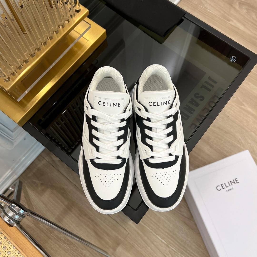 Celine CT-07 Celine Trainer Low Lace-up Sneaker In Calfskin - FashionPlug
