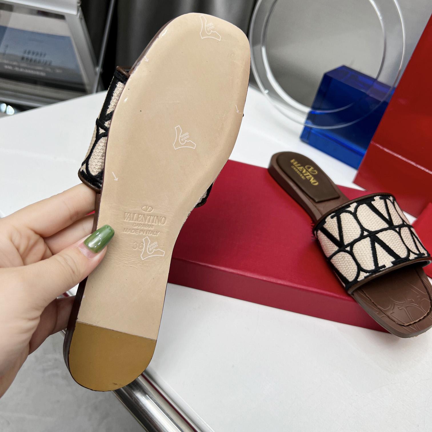Valenti Toile Iconographe Slide Sandal  - FashionPlug