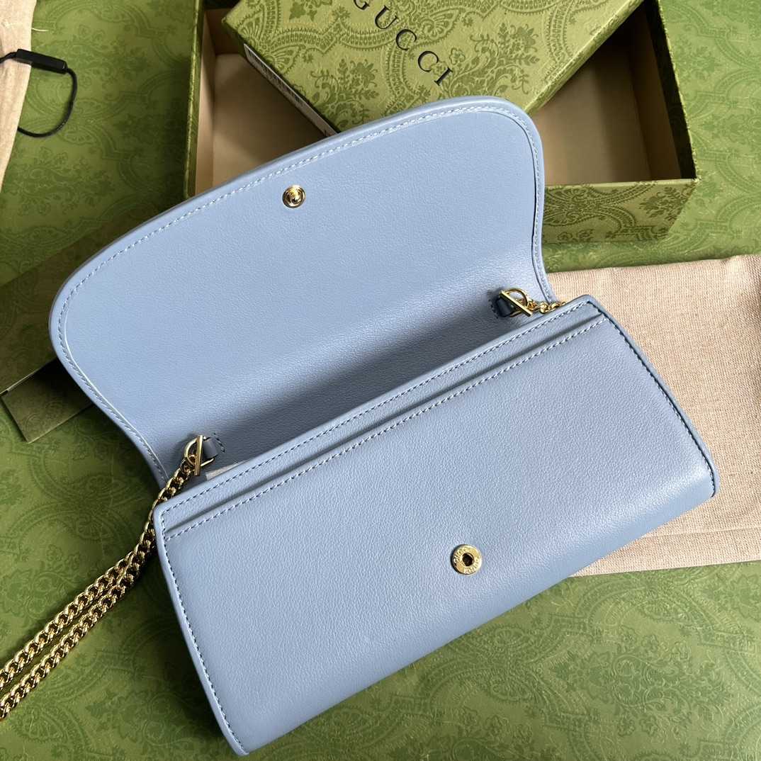 Gucci Blondie Continental Chain Wallet(21x10.5cm) - FashionPlug