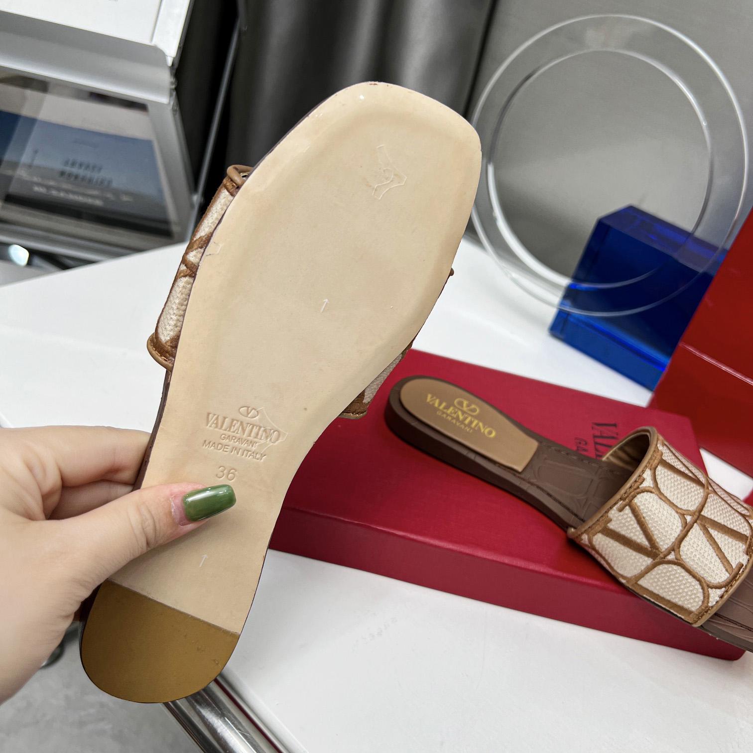 Valenti Toile Iconographe Slide Sandal  - FashionPlug