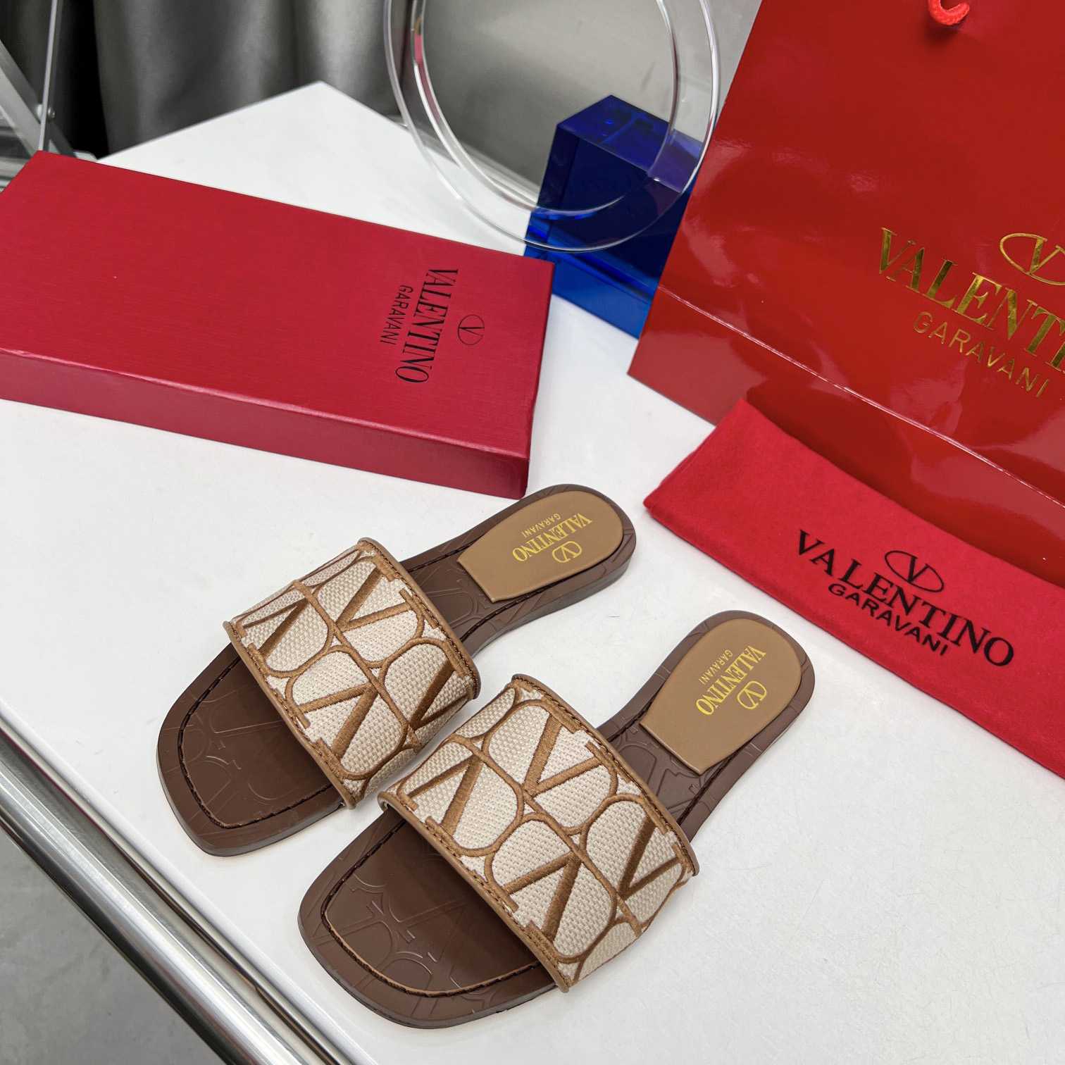 Valenti Toile Iconographe Slide Sandal  - FashionPlug