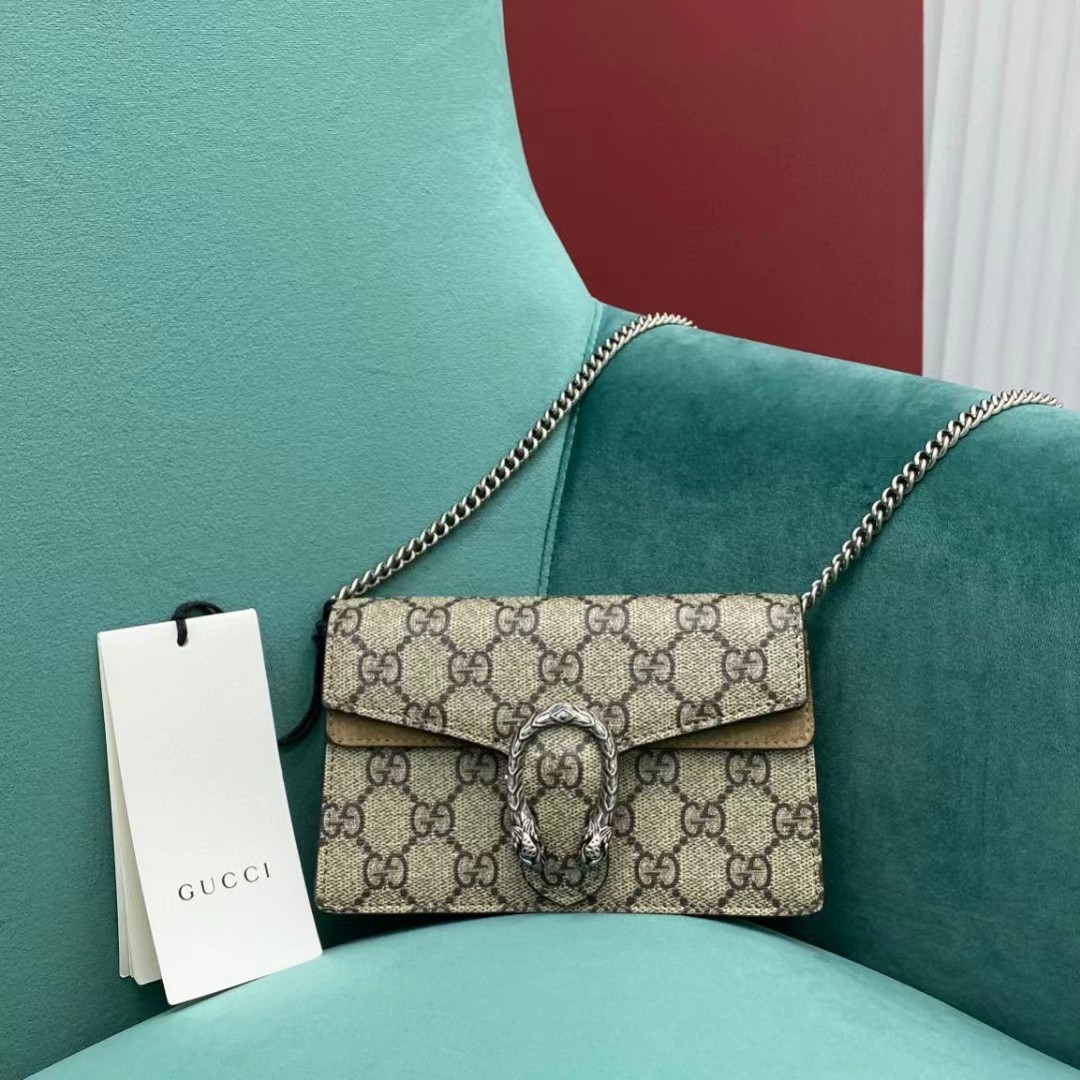 Gucci Dionysus GG Supreme Super Mini Bag(16.5-10-4cm)   476432 - FashionPlug