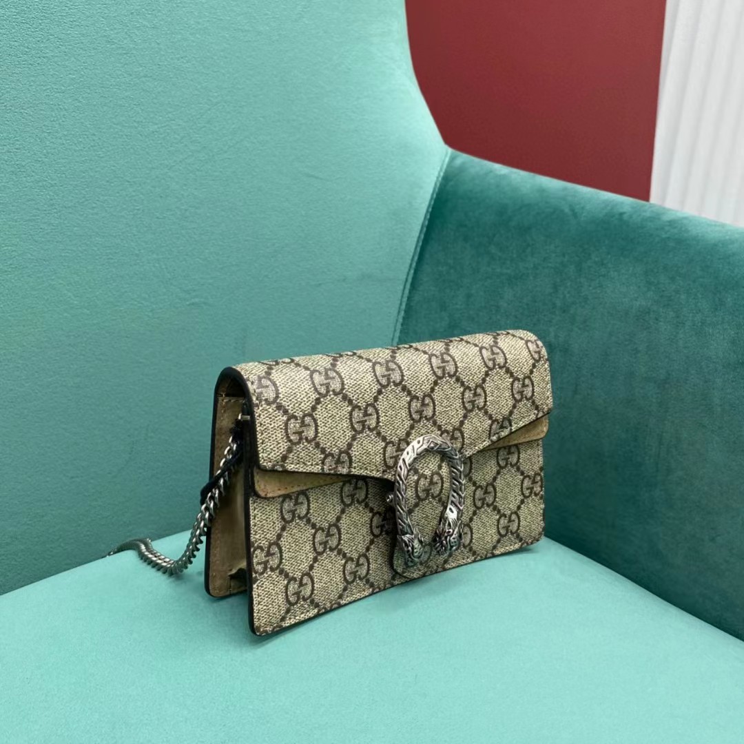 Gucci Dionysus GG Supreme Super Mini Bag(16.5-10-4cm)   476432 - FashionPlug