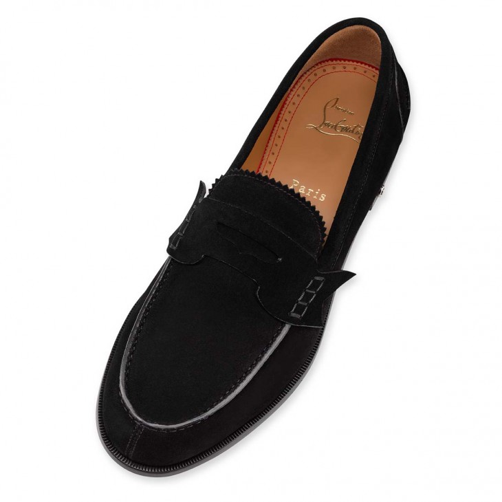 Christian Louboutin No Penny Loafers - Calf Leather - Black - FashionPlug