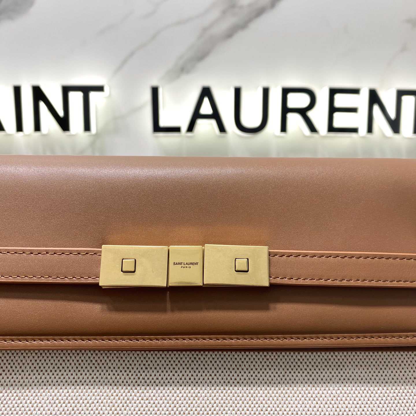 Saint Laurent Manhattan Shoulder Bag In Canvas And Leather - FashionPlug