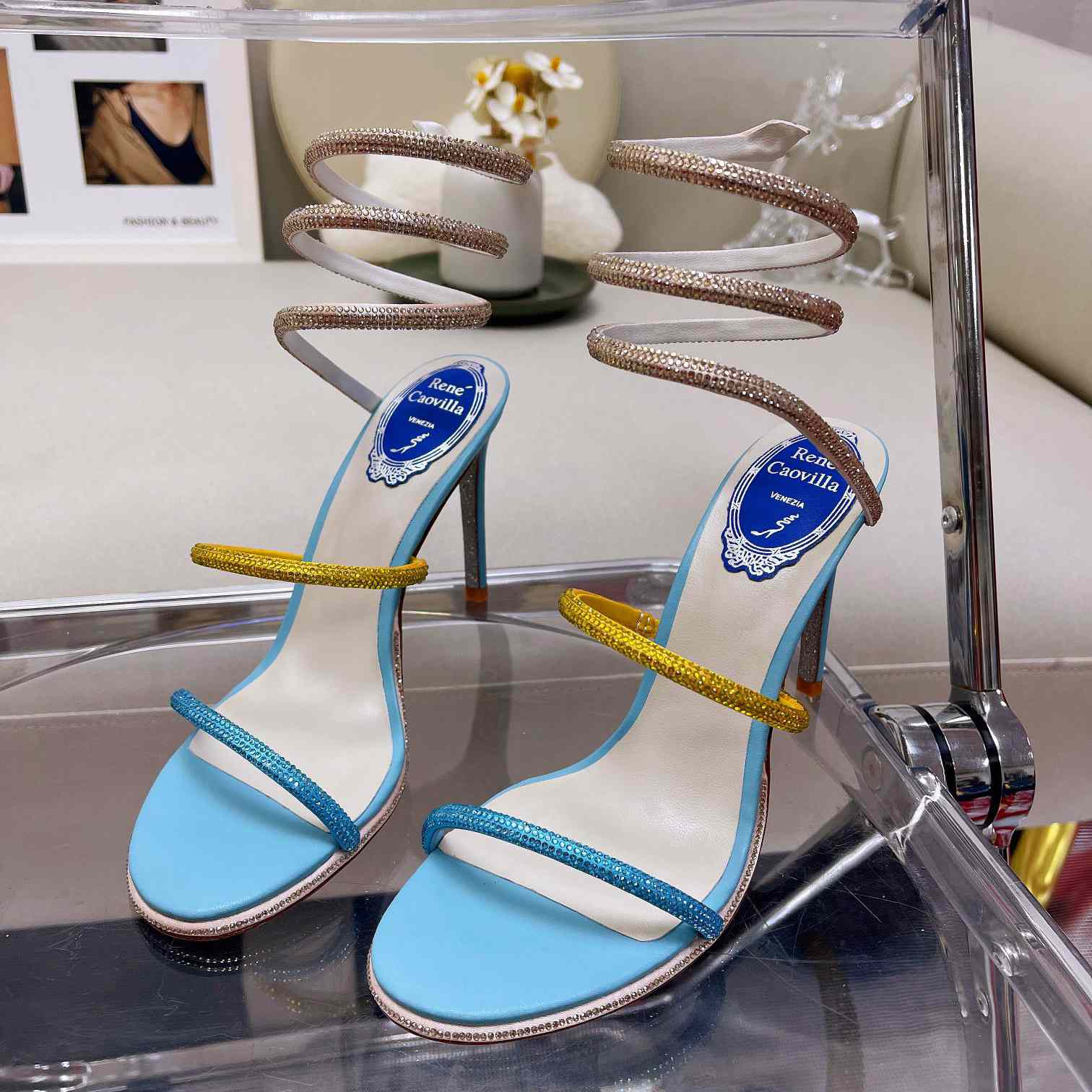 Rene Caovilla Cleo Crystal Sandal - FashionPlug