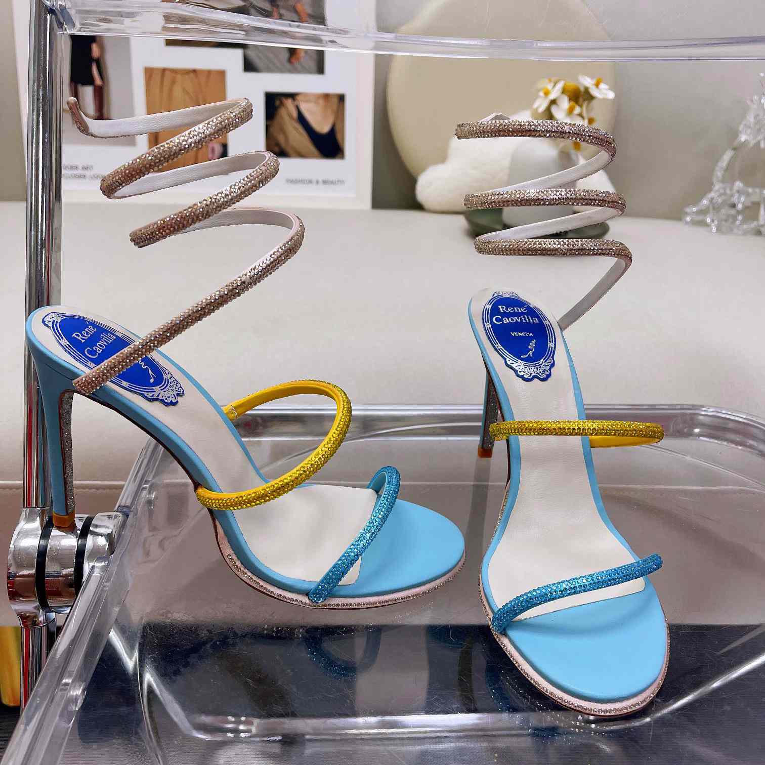 Rene Caovilla Cleo Crystal Sandal - FashionPlug