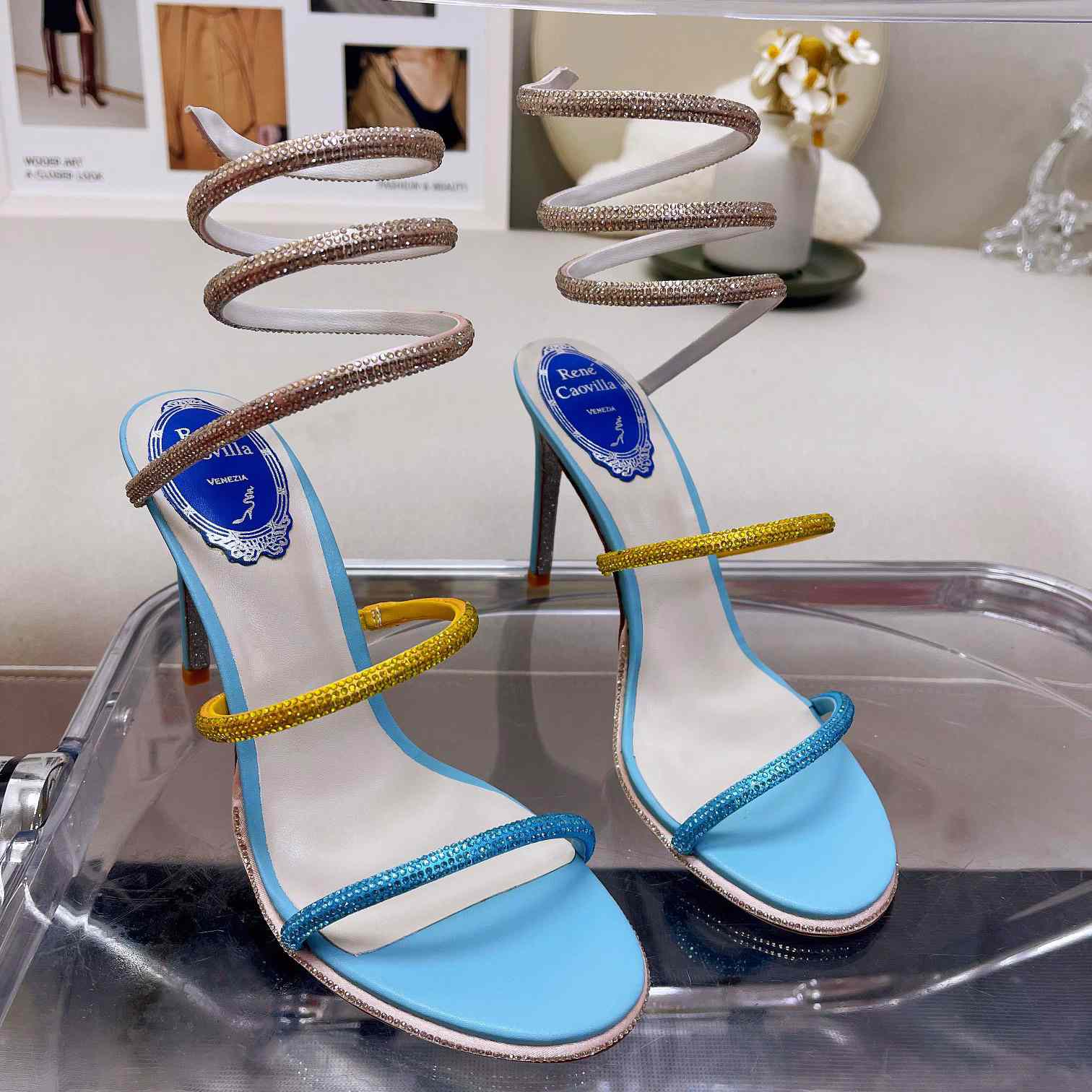 Rene Caovilla Cleo Crystal Sandal - FashionPlug