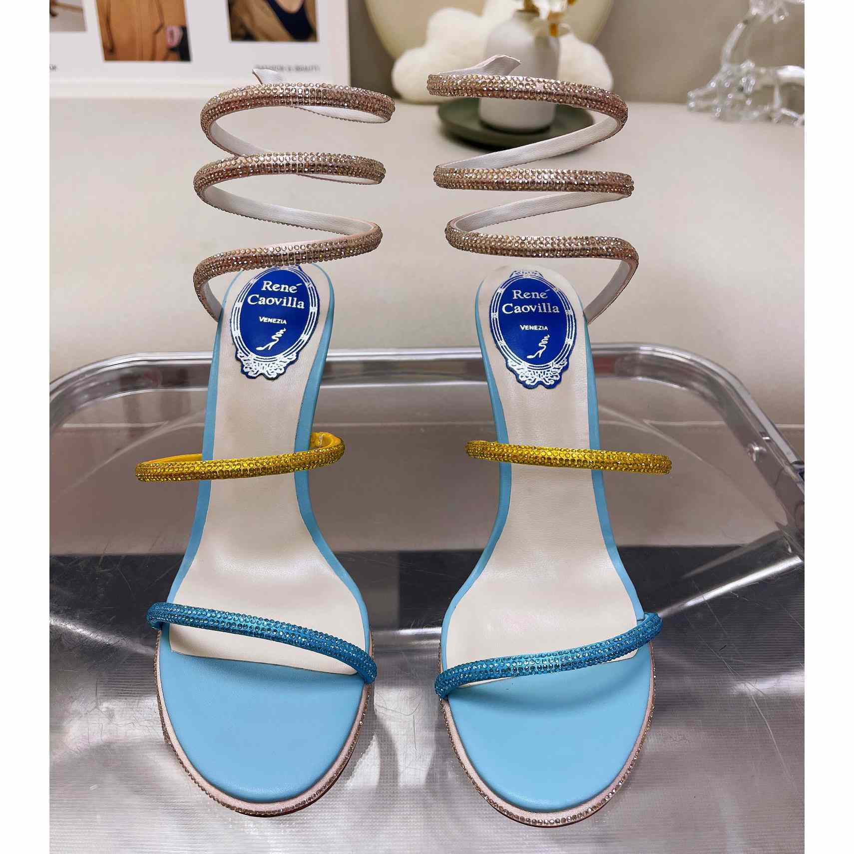 Rene Caovilla Cleo Crystal Sandal - FashionPlug