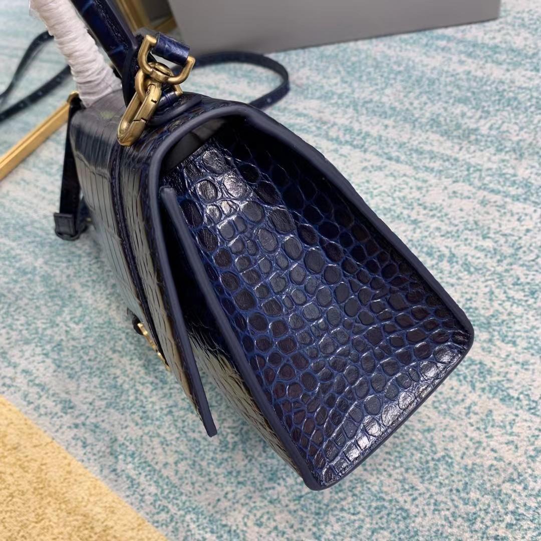 Balenciaga Small Hourglass Crocodile Effect Bag(23-15-10cm) - FashionPlug