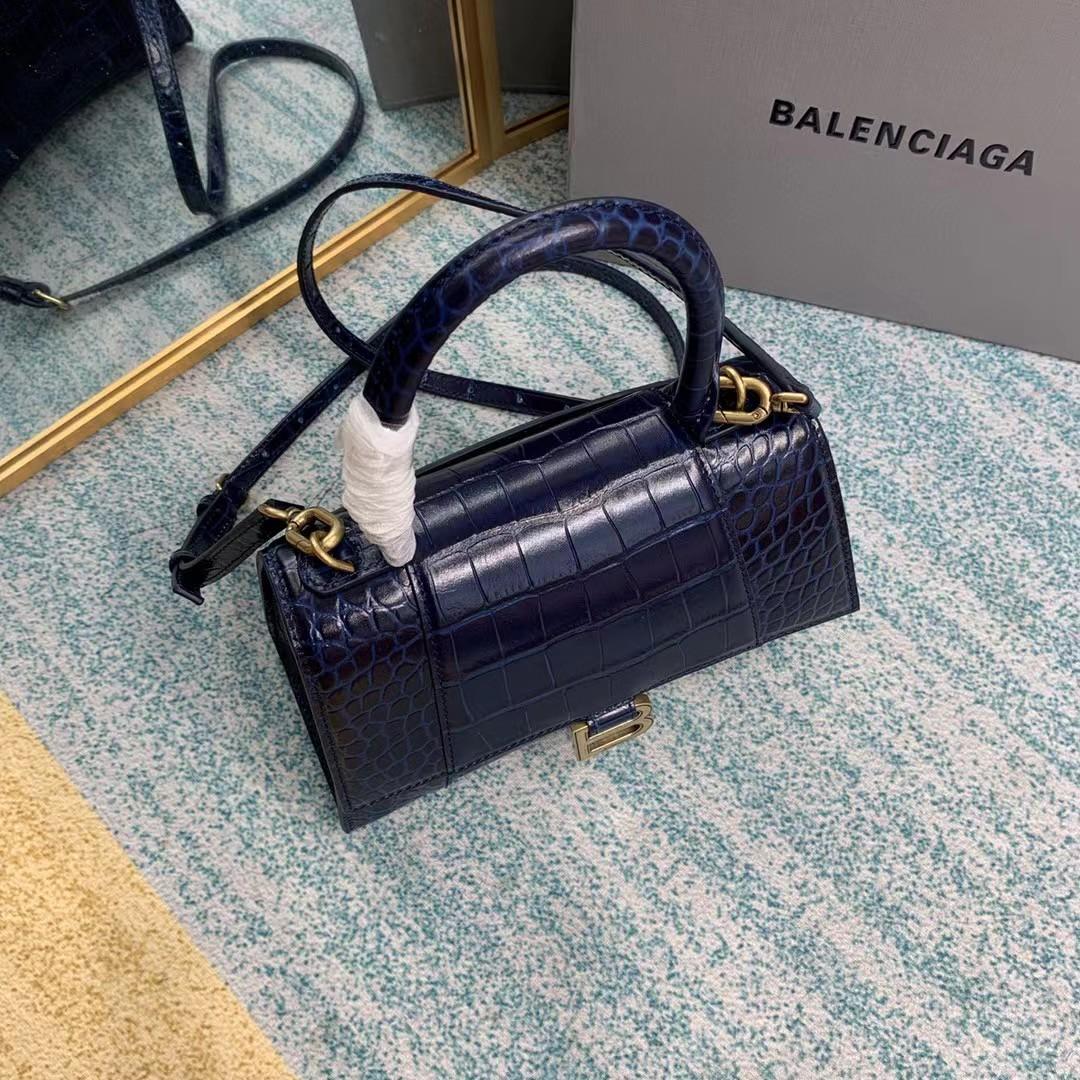 Balenciaga Small Hourglass Crocodile Effect Bag(23-15-10cm) - FashionPlug
