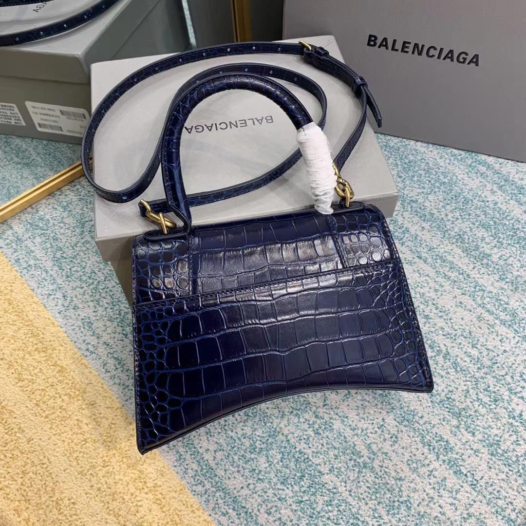 Balenciaga Small Hourglass Crocodile Effect Bag(23-15-10cm) - FashionPlug