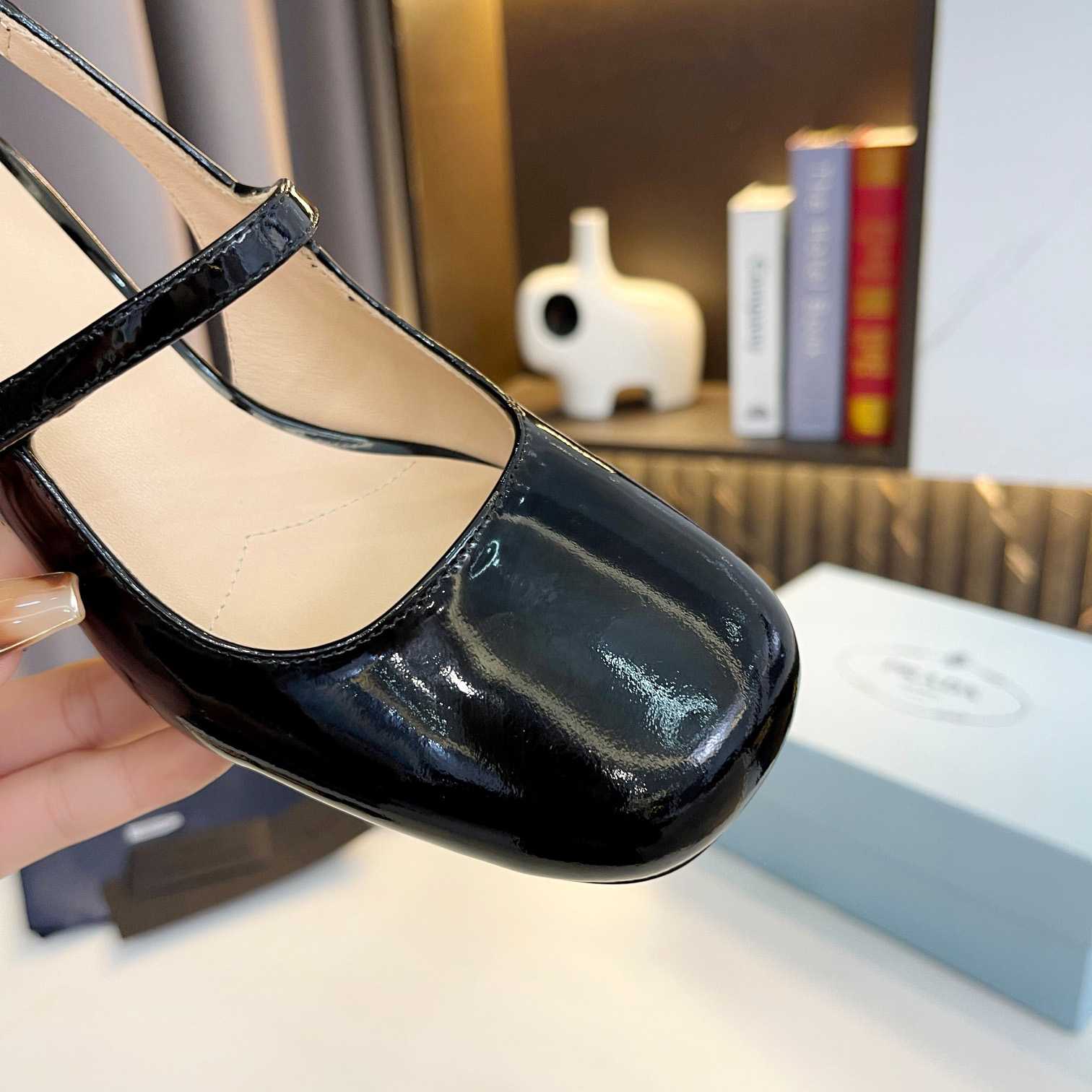 Prada Triangle Logo Leather Slingback Pumps - FashionPlug