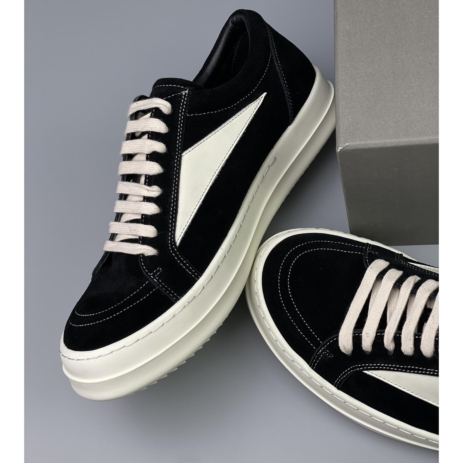 Rick Owens Vintage Suede Low-Top Sneakers - FashionPlug