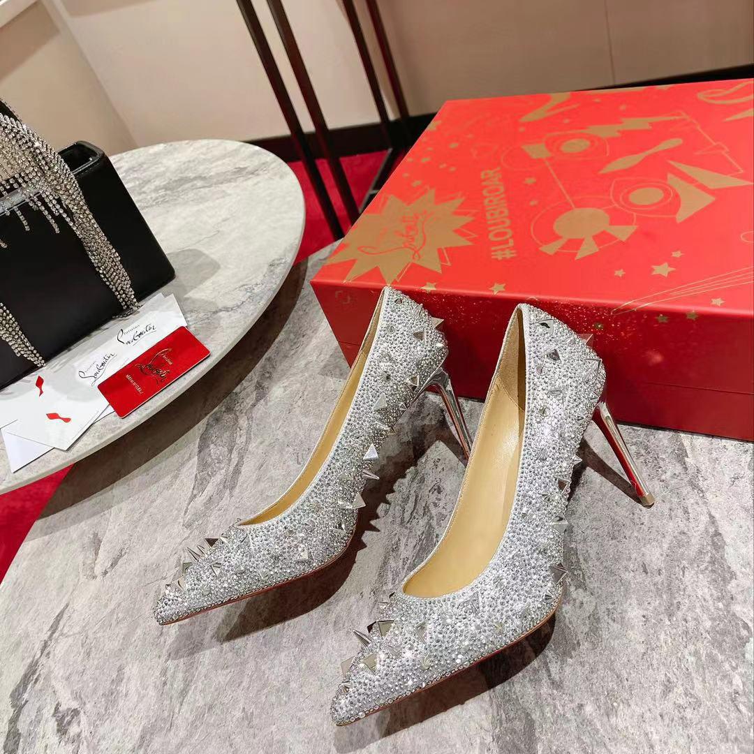 Christian Louboutin Stud Silver - FashionPlug