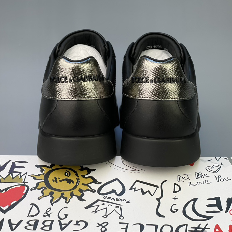 Dolce & Gabbana Calfskin Nappa Portofino Sneakers With Crown Patch - FashionPlug
