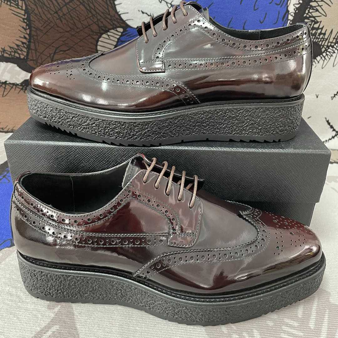 Prada Two Tone Brogue Leather Lace Up Derby(Upon UK Size) - FashionPlug