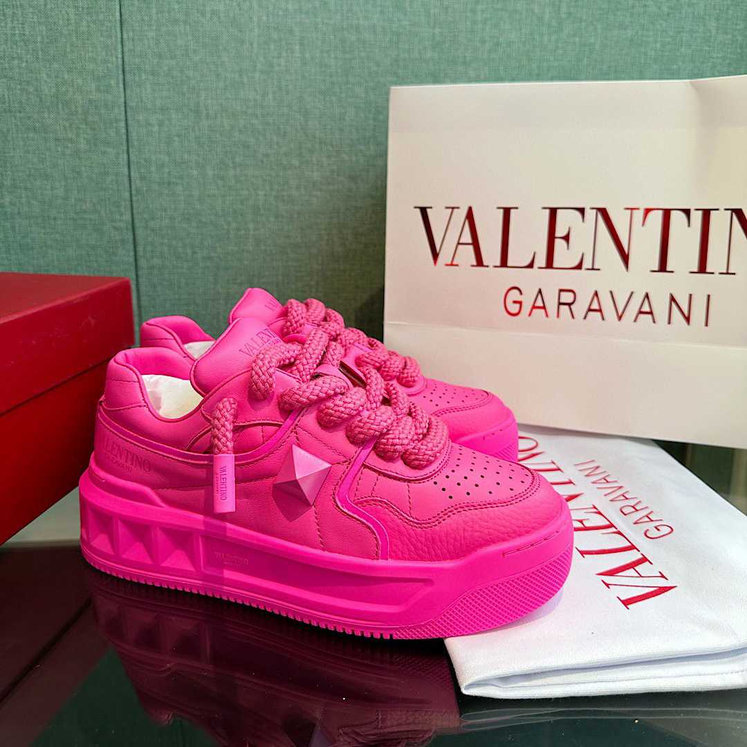 Valenti One Stud XL Nappa Leather Low-Top Sneaker - FashionPlug