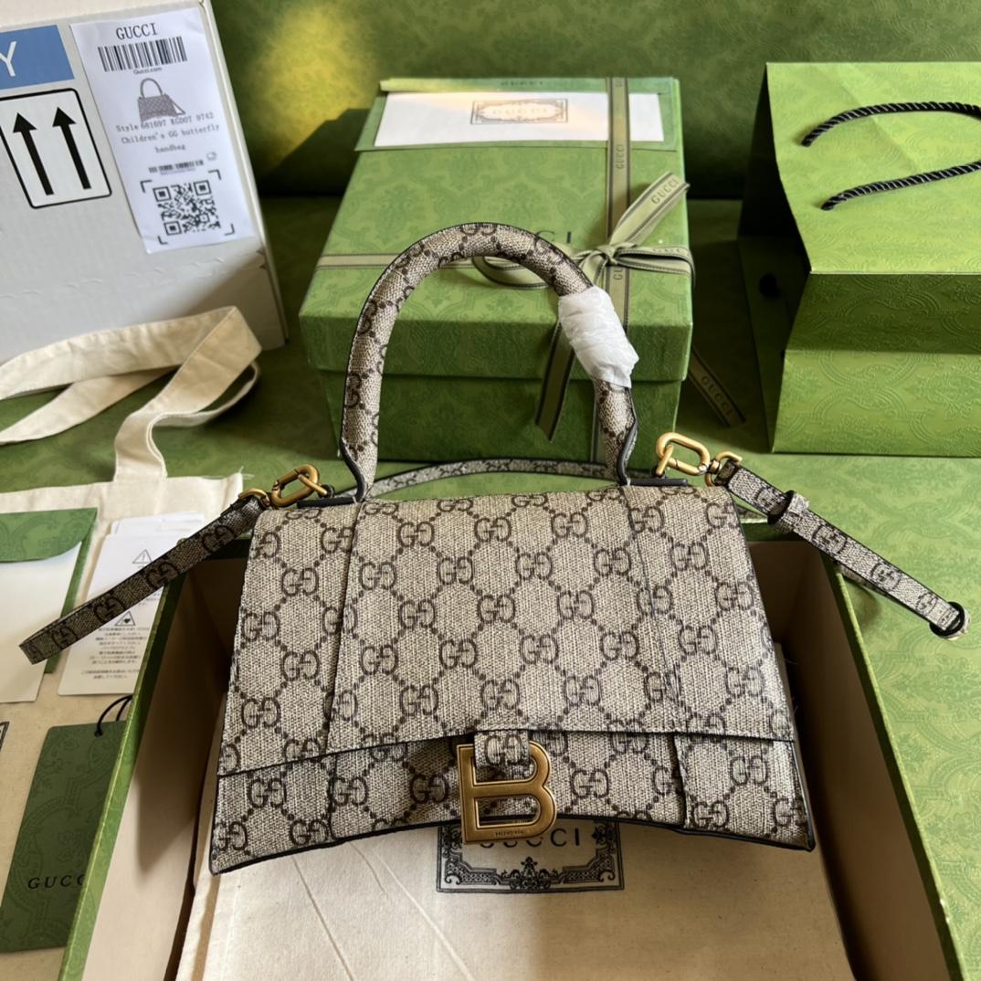 Gucci X Balenciaga The Hacker Project Small Hourglass Bag(22.5-14.5-10cm) - FashionPlug