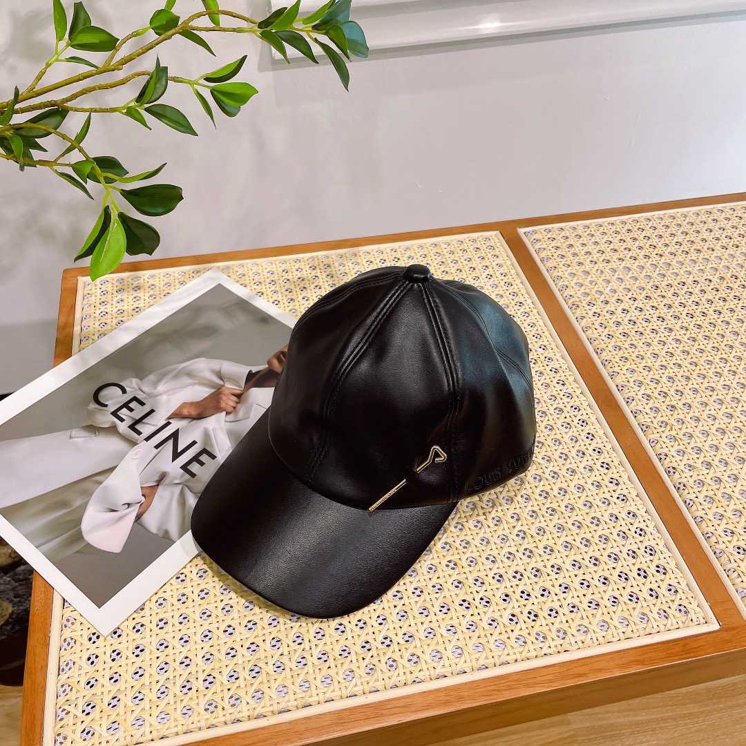 Louis Vuitton LV Pin Leather Cap    - FashionPlug