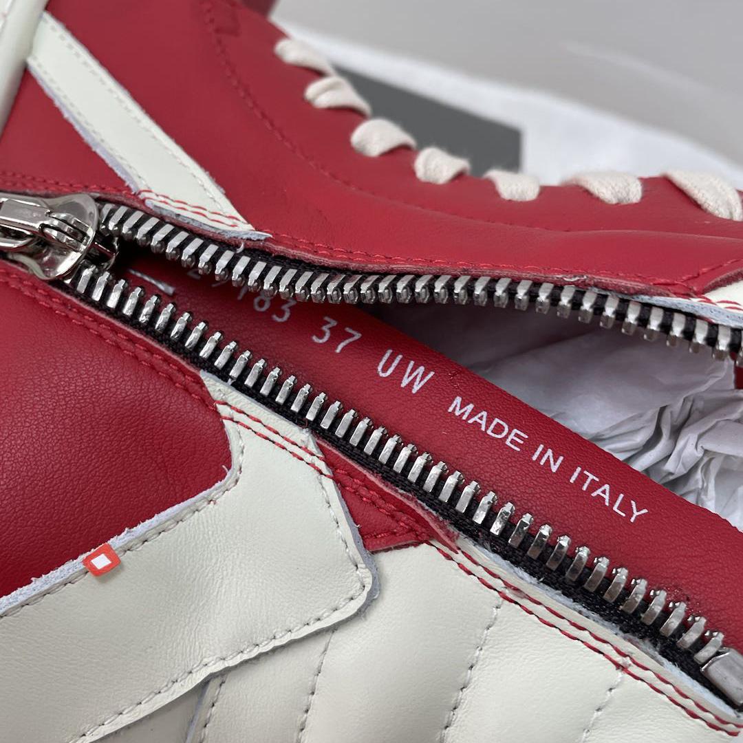 Rick Owens Red Geobasket High-Top Sneakers - FashionPlug