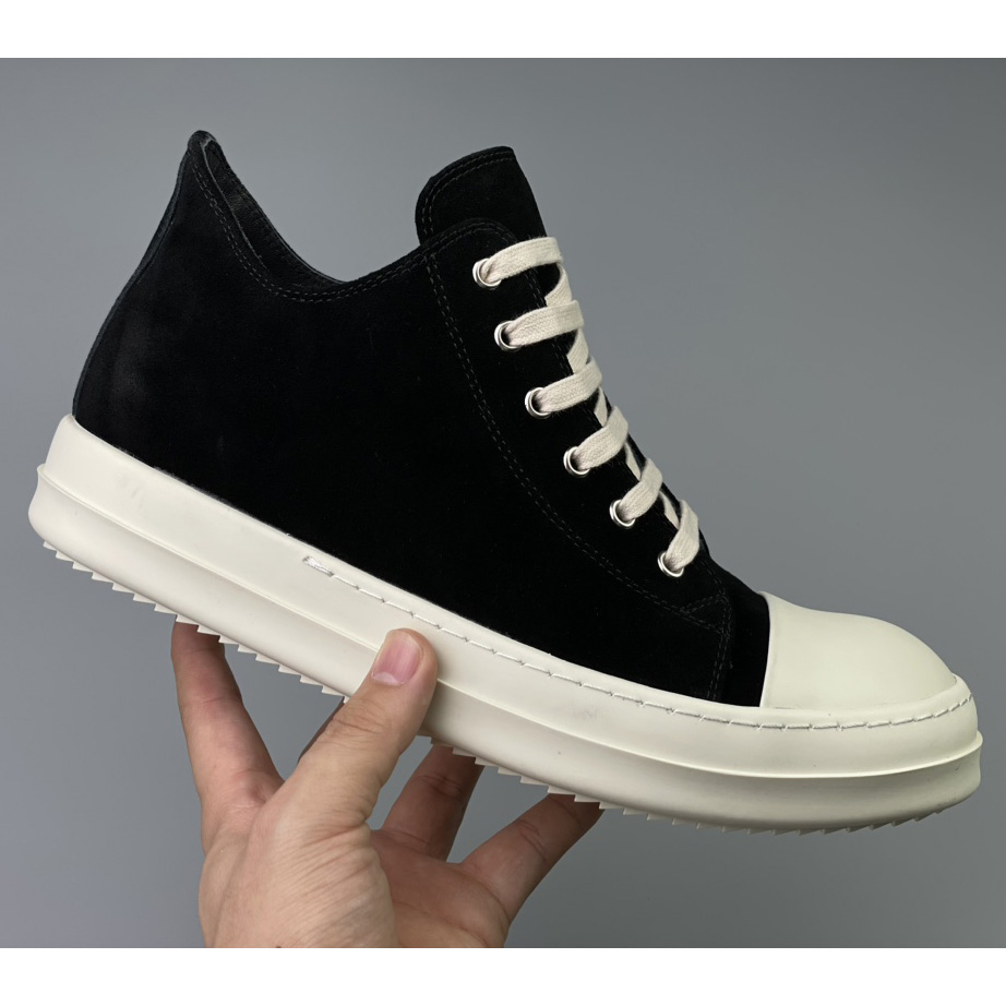 Rick Owens  Leather Low Sneakers - FashionPlug