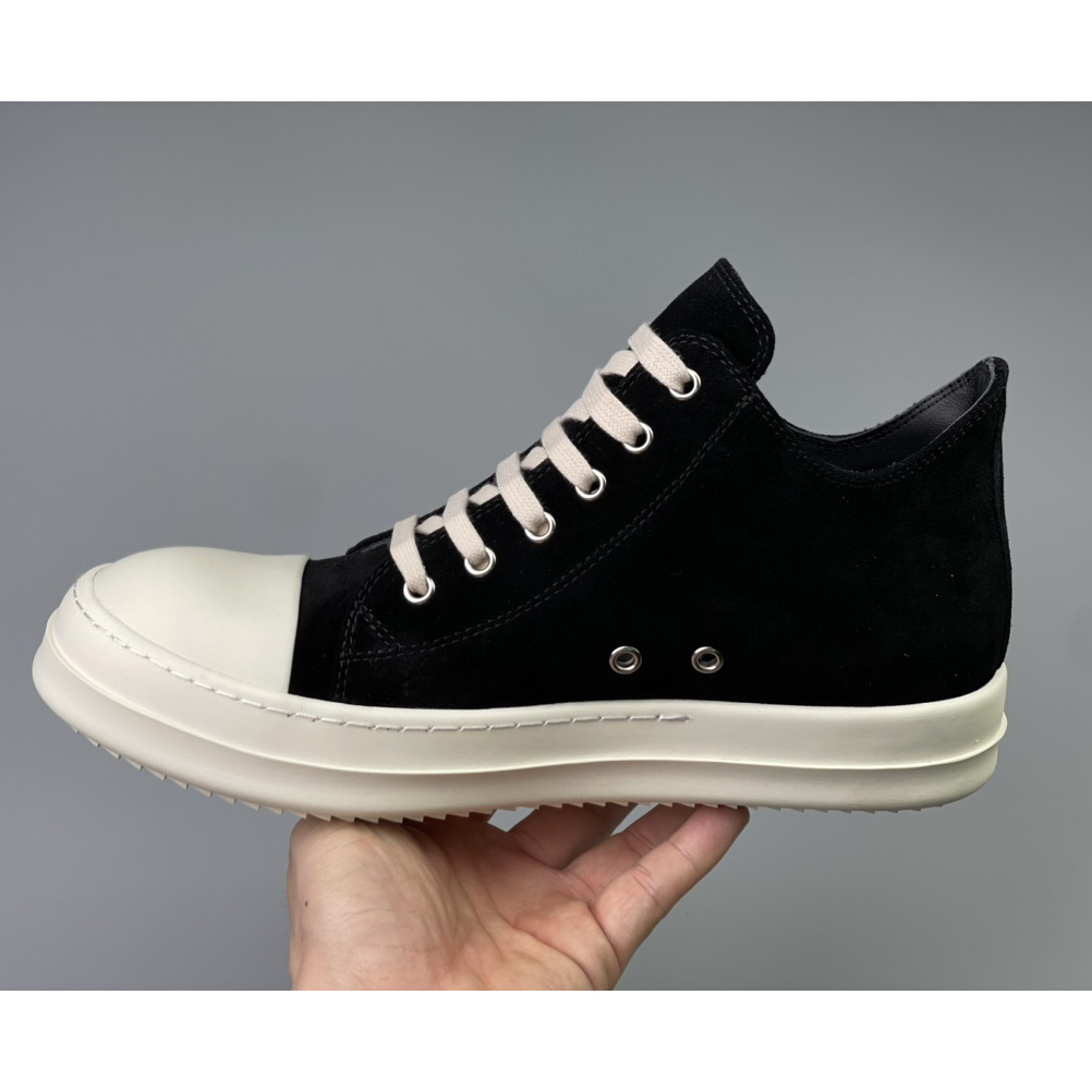 Rick Owens  Leather Low Sneakers - FashionPlug