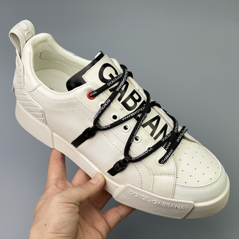 Dolce & Gabbana Portofino Sneakers In Calfskin And Patent Leather - FashionPlug