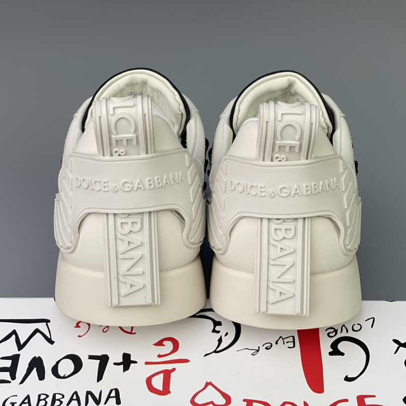 Dolce & Gabbana Portofino Sneakers In Calfskin And Patent Leather - FashionPlug