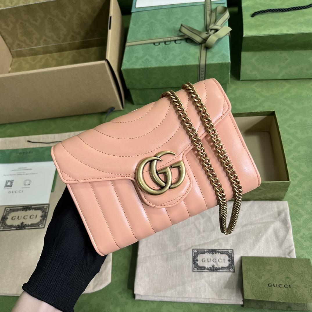 Gucci GG Marmont Matelassé Mini Bag(20-13-6cm)   - FashionPlug