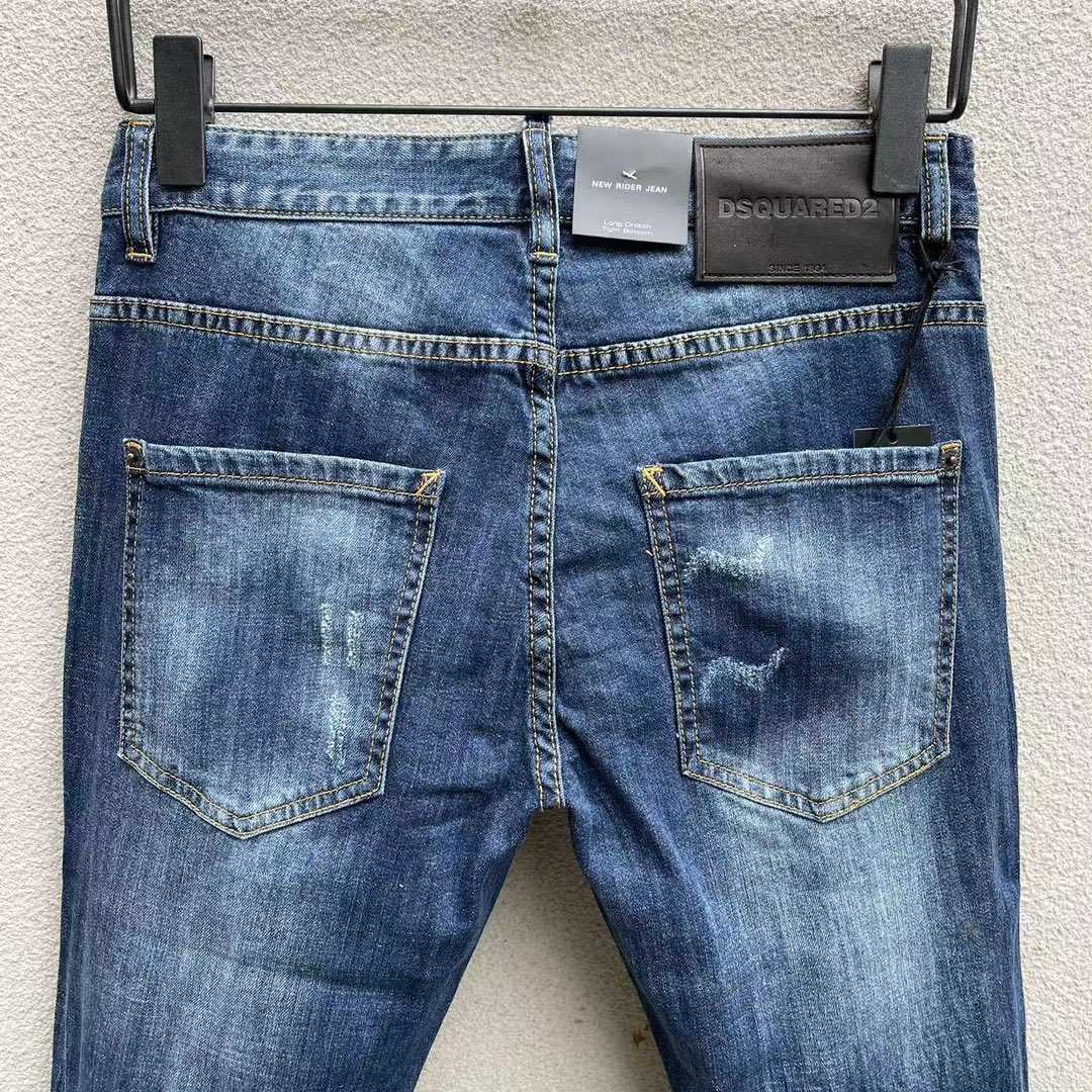 Dsquared2 Logo Detailed Skinny Jeans In Blue   DSQ102 - FashionPlug