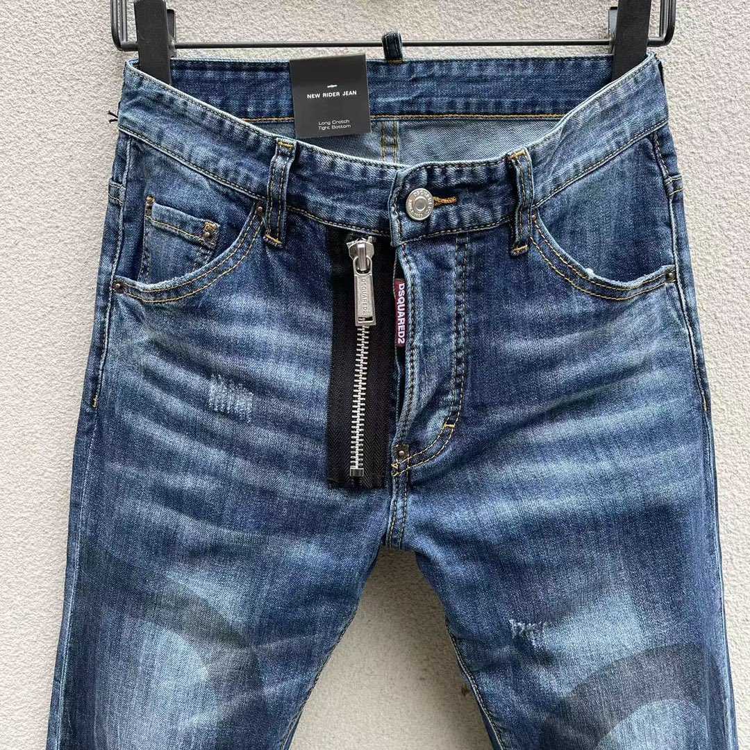 Dsquared2 Logo Detailed Skinny Jeans In Blue   DSQ102 - FashionPlug