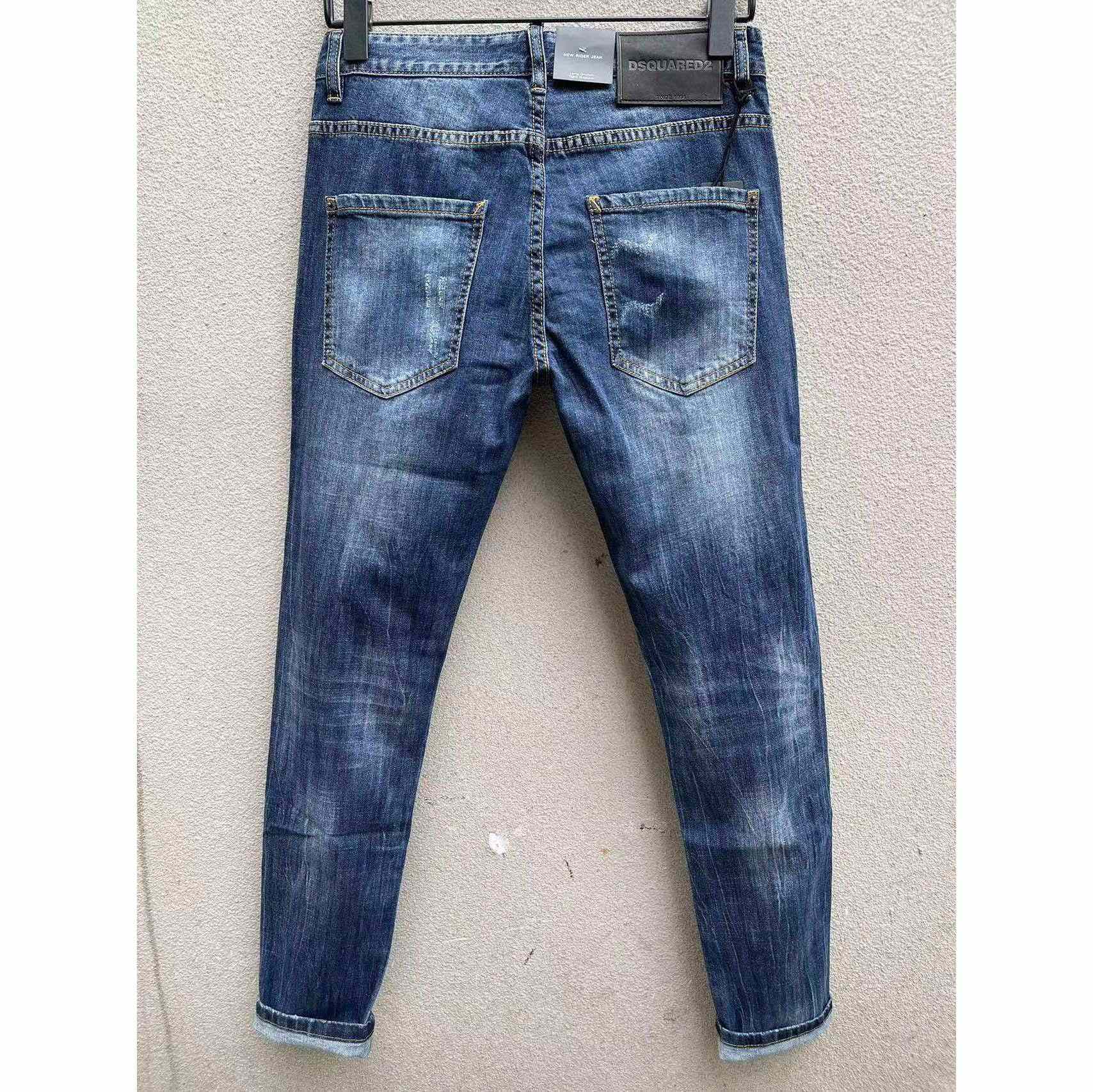 Dsquared2 Logo Detailed Skinny Jeans In Blue   DSQ102 - FashionPlug